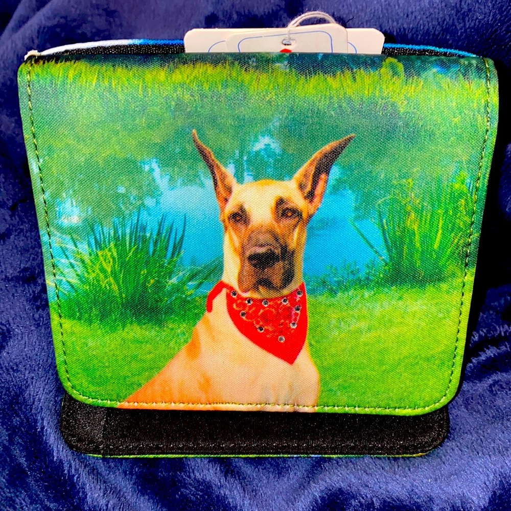 Great Dane with Rhinestone Bandana Wallet